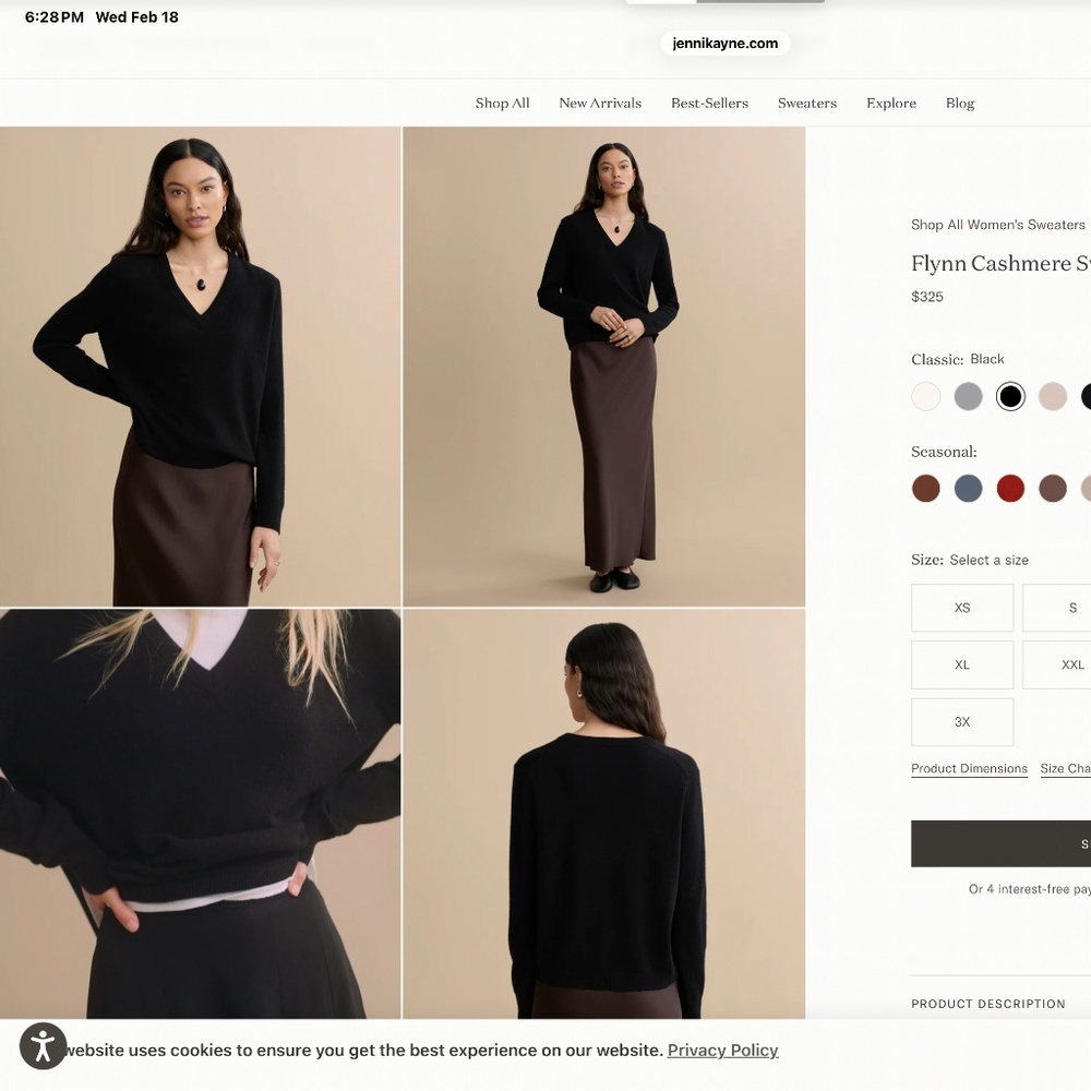 JENNI KAYNE FLYNN CASHMERE SWEATER